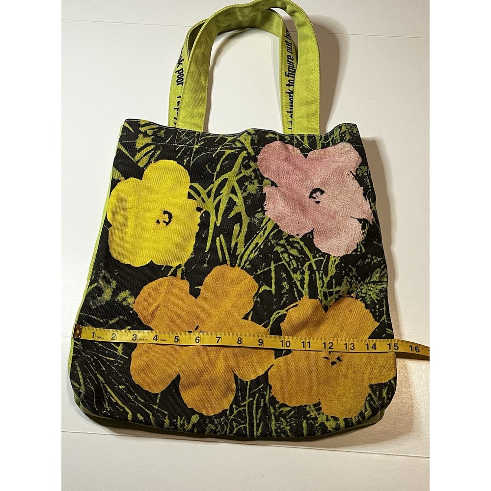 RARE Loop NYC Andy Warhol Mao Floral Canvas Tote Bag With Chained Coin Pouch - Picture 14 of 16